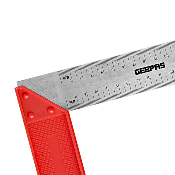 Geepas Try Square With Handle 8" - 90 Degree Angle Corner Ruler | Woodworking Square, Degree Double-Sided Angle Ruler Right Measuring Tool For Carpenters Engineer