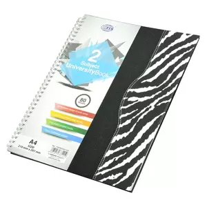 FIS Spiral Hard Cover University Books, 80 Sheets, 2 Subject, A4 Size - FSUB2SA41402