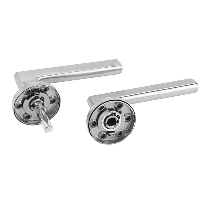 Geepas Mortise Rosette Hollow Lever Handle -Door Handles | Firm Grasp | Rotate Door Lock | Interior | Satin Nickel | 304 Stainless Steel | Premium Quality For All Internal Doors