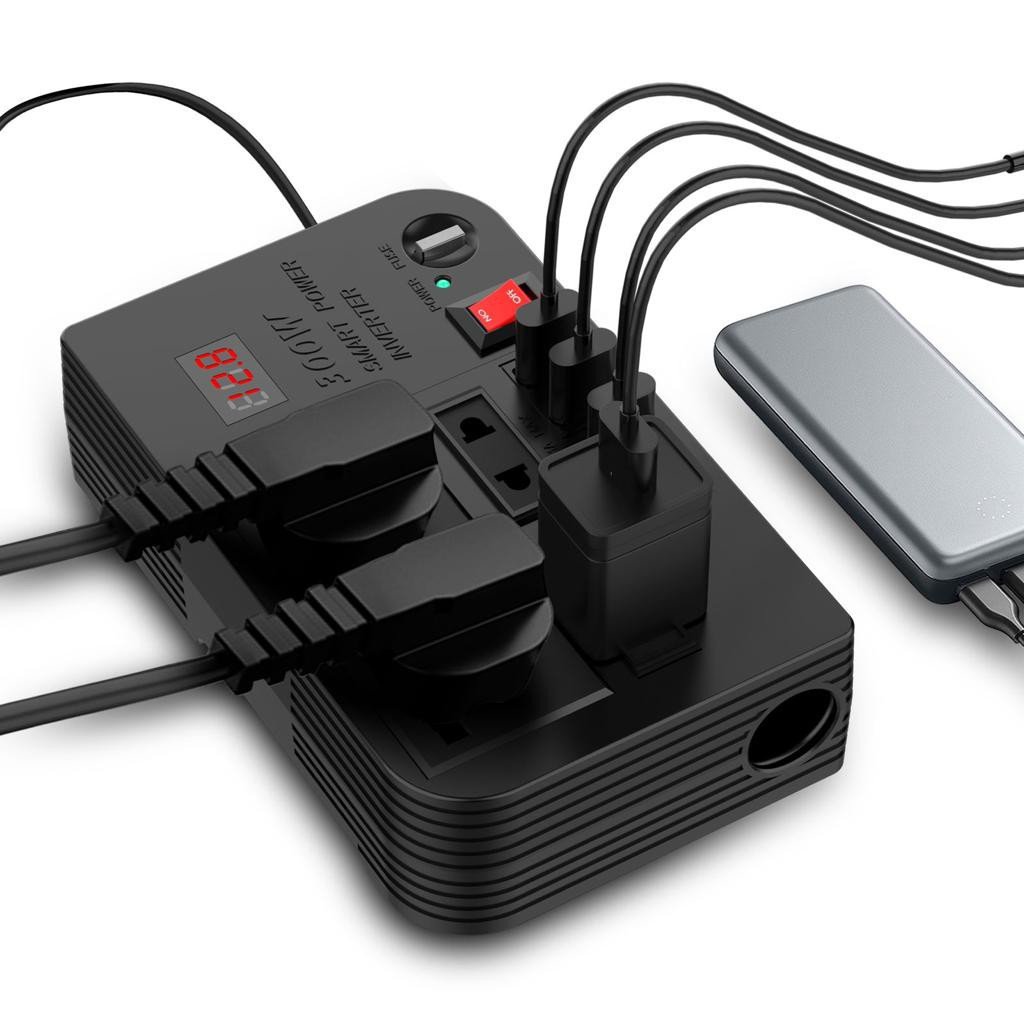 Green Stark Plus Power Inverter 200W - Black