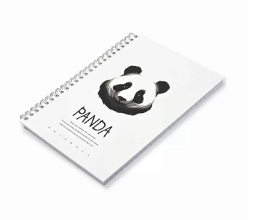 FIS Pack Of 5 Spiral Hard Cover Notebook, 96 Sheets A5 Panda Design 7 -FSNBSHCA596-PAN7
