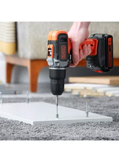 Cordless Hammer Drill With 2 Batteries (1.5Ah Li-Ion) And Charger In Kitbox 18V BCD003C2K-GB Orange/Black