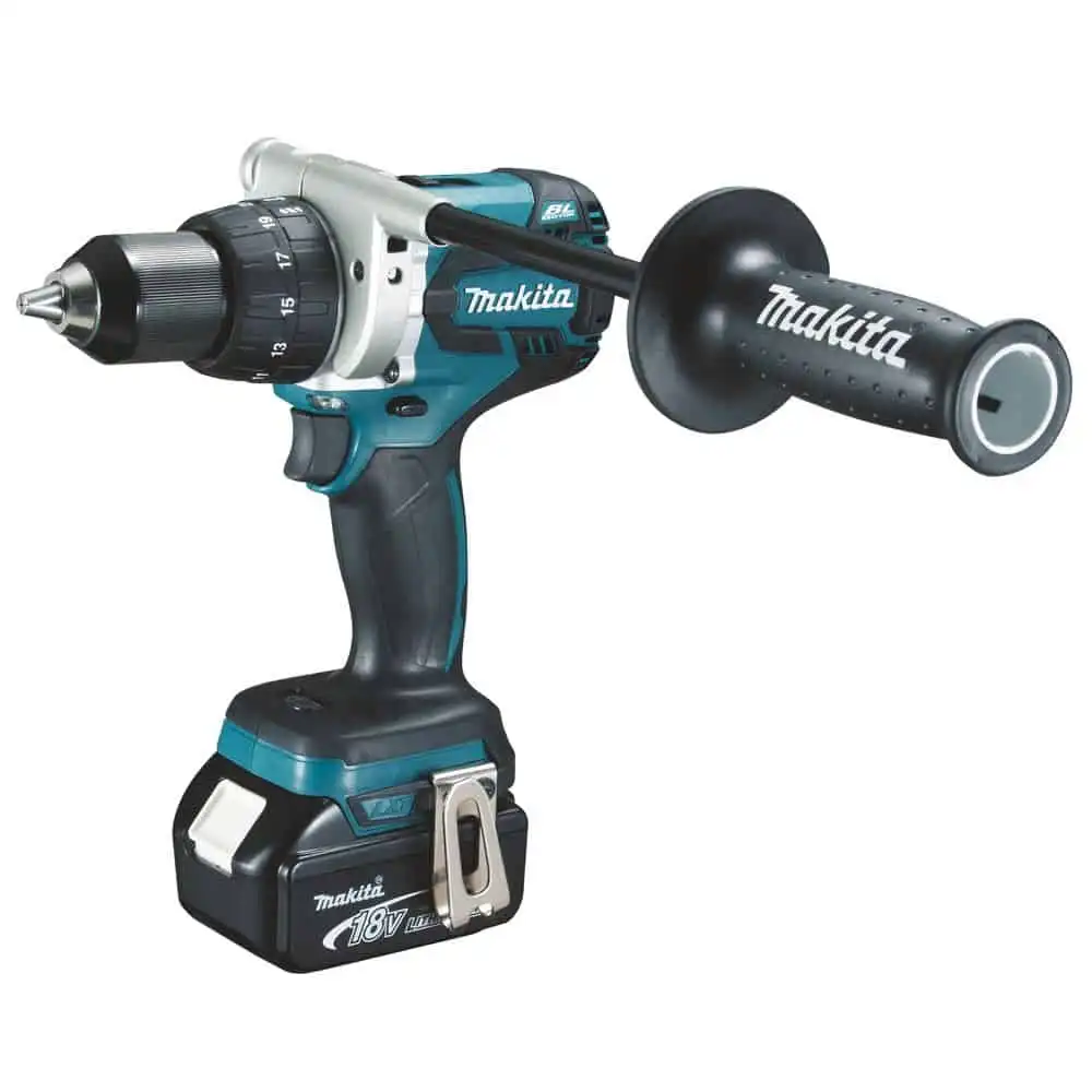 18V Lithium-Ion Cordless Driver Drill, 13mm, Brushless, With 2x (5Ah) Battery And Charger In Makpac
