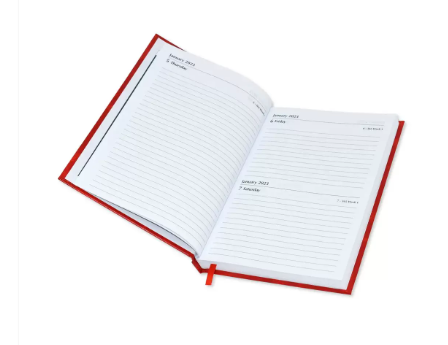 FIS Diary 2023 English (Saturday & Sunday Combined) A5, Black - FSDI92E23BK