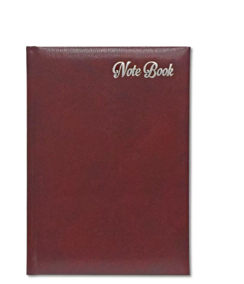 FIS Notebook Bonded Leather, Size A5, Offset White Paper, 70 GSM, 196 Pages, 8 mm Ruled, 1 Side Padded Cover, Colour Maroon - FSNB1SA5WHBLMR