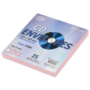 FIS Pack of 25 Color Envelopes, 80 GSM, Peel & Seal, Size 125 X 125mm, Window Security Cut