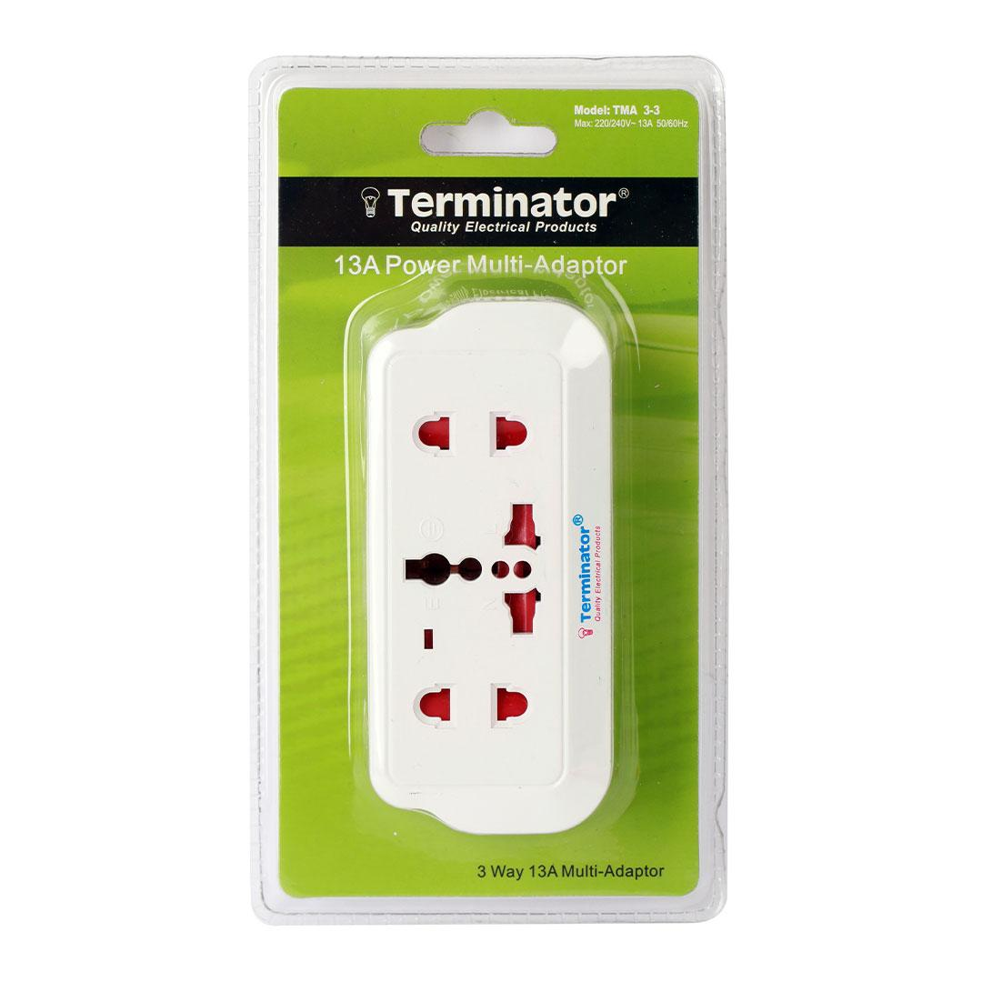 Multi Adaptor Universal 3 Pin Flat With Switch 1 Way 3 Pin Spocket + 2 Way 2 Pin Socket