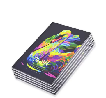 FIS Pack Of 5 Hard Cover Notebook, 96 Sheets A4 Swan Design 3 -FSNBHCA496-SWA3