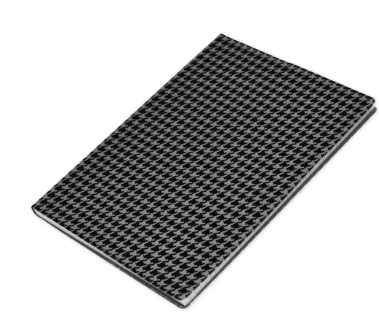 Pack of 5 Pieces A5 PVC Soft Cover Square Lines Notebook Grey/Black