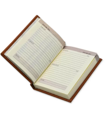 Fis 2023 Pocket Diary Italian Pu English Sewn Cover Brown -FSDI11EN23BR