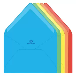 FIS Color Envelopes, Glued, Neon 5 Assorted Colors, Pack of 50 Pcs. 136 x 204 mm, 80 GSM - FSEC8024G5B50