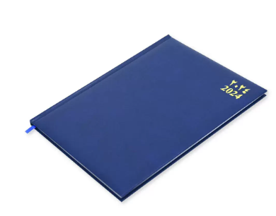 FIS Executive Diary 2024 Arabic/English/French (1-Week at a glance) Vinyl, 1-Side Padded, Cover, Blue - FSDI34AE24BL
