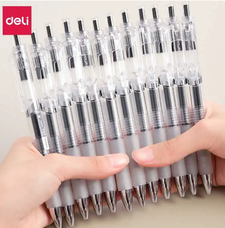 Deli S101 Press Neutral Pen 0.5mm Press Type Black Office Business Signature Water Pen Writing Tool Gel Pen