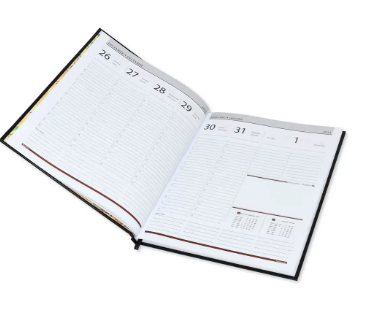 FIS Executive Diary 2023 English/French (1-Week at a glance) Vinyl, 1-Side Padded, Cover, Blue - FSDI34E23BL