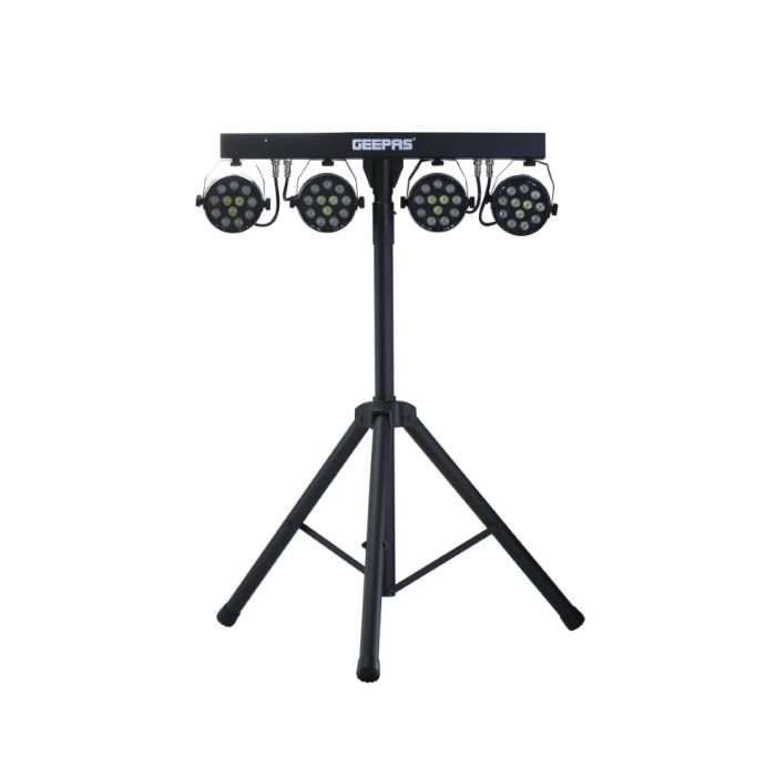 Geepas LED Lighting Bar - 48 Pcs RGBW In 4 Led Tripod Stand Energy Saving | Auto DMX512 | Long Life LED Hours | 2 Years Warranty