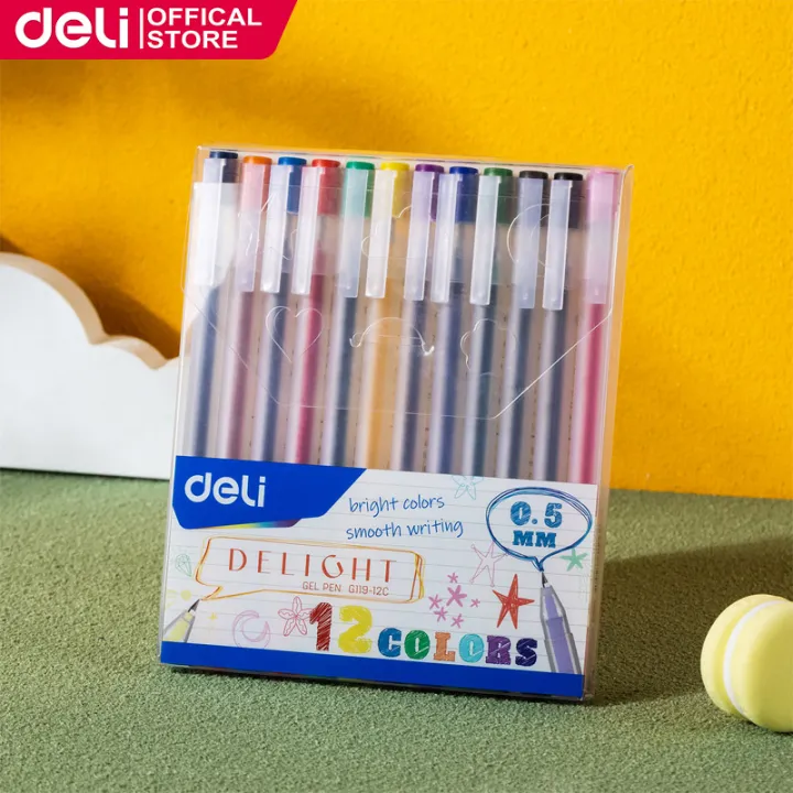 Deli EG119-12C Color Gel Pen 0.5mm Bullet (Mixed Color) (12Pcs/Box)