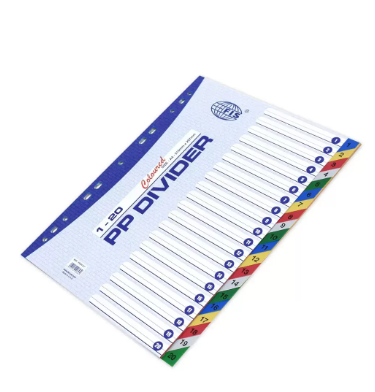 Pack of 25 Pieces 1 To 10 PP Index Divider Blue/white