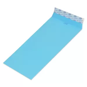 FIS Pack of 50 Neon Color Envelopes, 80 GSM, Peel & Seal, Size 9 X 4 Inch, Color Blue