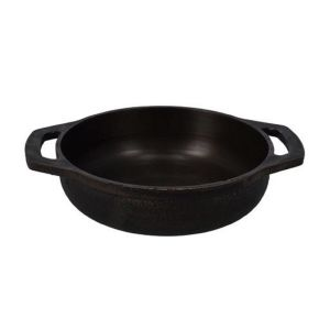 Royalford 9 Inch Flat Base Kadai - Iron - Black