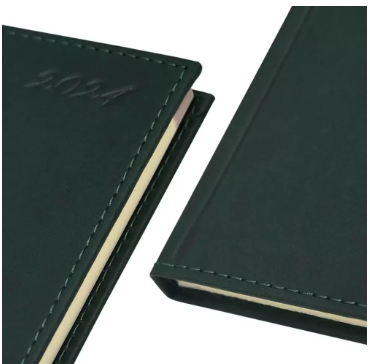 Fis 2024 Pocket Diary Italian Pu English Sewn Cover Green -FSDI11EN24GR