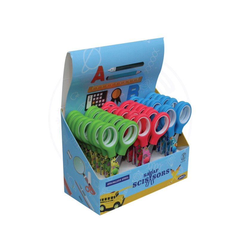 SADAF SCHOOL SCISSORS 24PCS/DISPLAY BOX (UNIT:PC) -PD-107