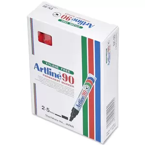 Artline Permanent Marker, Pack of 12, Ek-90 2.0-5.0mm Water Proof, Red - ARMK90XFRE