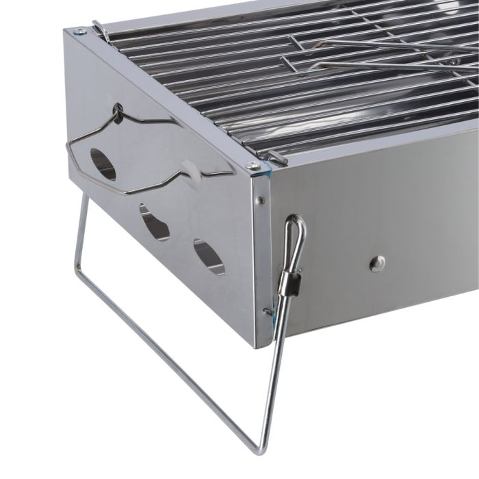 Barbecue Stand With Grill, Quality Material, RF10361 | Durable Stainless-Steel Construction | Portable Folding Charcoal BBQ Grill For Outdoor Picnic Garden Terrace Camping