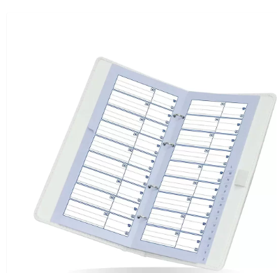 FIS Executive Address Book English Italian PU Padded Cover with 4 O Ring with Gift Box White Color, 64 Sheets, 250 x 135 mm - FSAD25X13.5PUGE