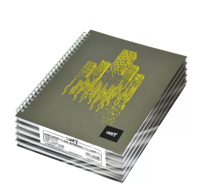 Light Spiral Hard Cover Notebook Single Line (Pack of 5 Pcs X 100 Sheets) 9X7 Inch Size - LINBS971806