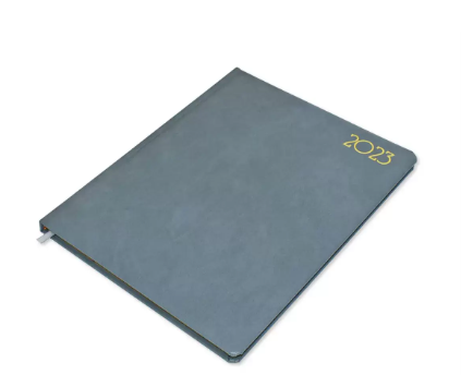 FIS 2023 Golden Executive Diary (English) Bonded Leather 1-Side Padded Grey - FSDI35EGB23GY
