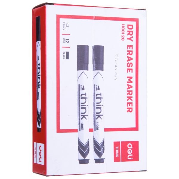 Deli U001 Whiteboard Marker Bullet Tip 2.0mm Black