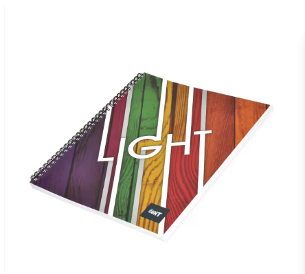 LIGHT Pack of 10 Spiral Soft Cover Notebook, Single Line , 10X8 Inches (25.4 X 20.32 cm) 100 Sheets - LINB1081603S