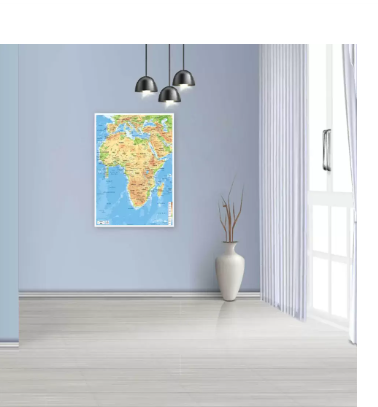 FIS "AFRICA" Wall Map with Glossy Lamination, French Language, Size 70x100cm, Printed in Multicolour - FSMA70X100AFFN