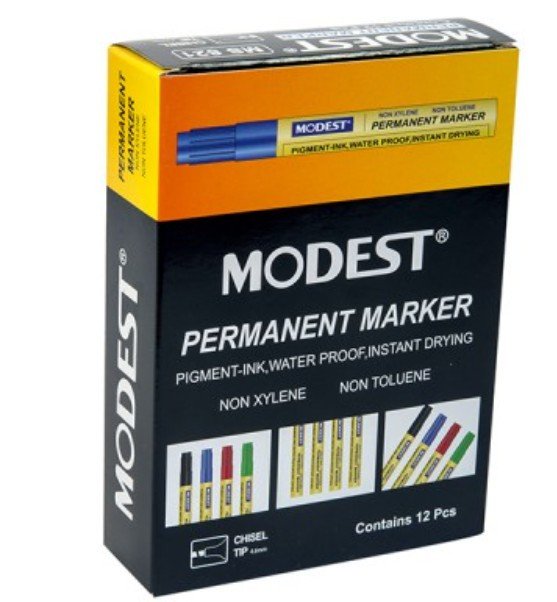 Modest Permanent Marker Bullet, Black (Pack of 12)