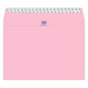 FIS Color Envelopes Peel & Seal, Pastel Colors, Pack of 50 Pcs. Pink Color, C4 (229 x 324 mm), 80 GSM - FSEC8042PPI50