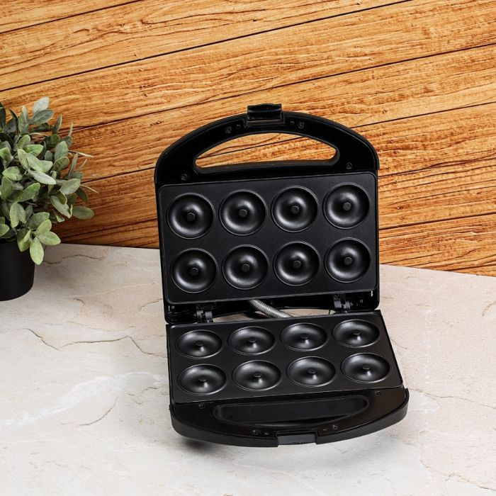 Geepas 8 Pcs Donut Maker - Non-Stick, Skid Resistant Feet | Power-On Lights | Ideal For Parties, Breakfast, Outings And More