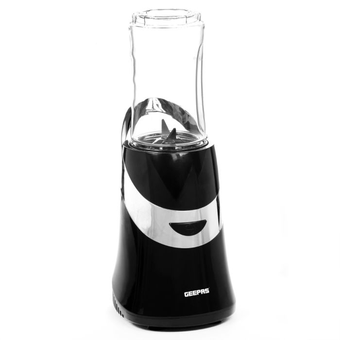 Geepas Personal Blender & Smoothie Maker - Mini Electric Juicer, Milkshake Maker With 2 Portable Blending Bottles - BPA Free Tritan Sports Bottles With Leak-Proof Lids - 350W - 2 Years Warranty
