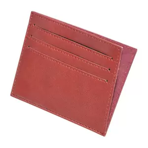 FIS Italian PU Soft Cover Stiched Slim Wallet Polyurethane For Unisex, Two Side open 6 ID Card Pockets, Size 8 x 10.5 cm, Maroon Colour - FSPQSW15