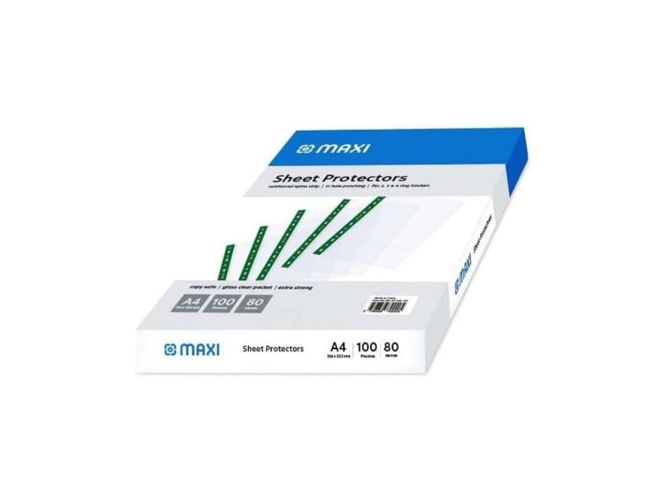 Maxi 80 Micron A4 Sheet Pocket Clear Pack of 100