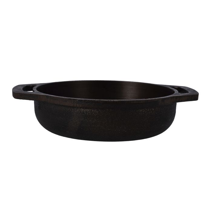 9 Inch Cast Iron Flat Base Kadai With Loop Handles, RF10400 | Compatible With All Hobs And Oven Safe | Nonstick Iron Deep Frying Pan For Stir-Fry, Grilling, Frying, Steaming