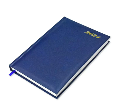 FIS 2024 International Diary A5 7-Languages Vinyl 1-Side Padded Blue - FSDI136-7V24BL