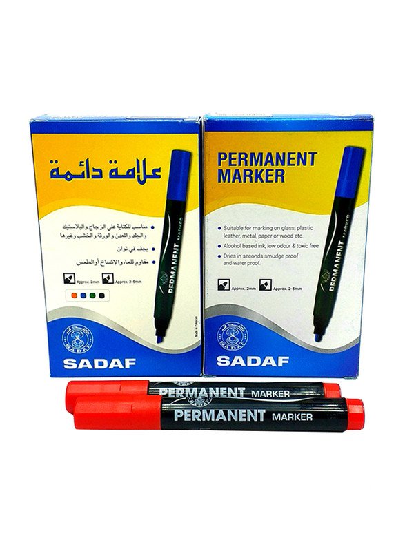 SADAF PERMANENT MARKER 5MM BLACK,BLUE,GREEN,RED(CHISEL TIP)