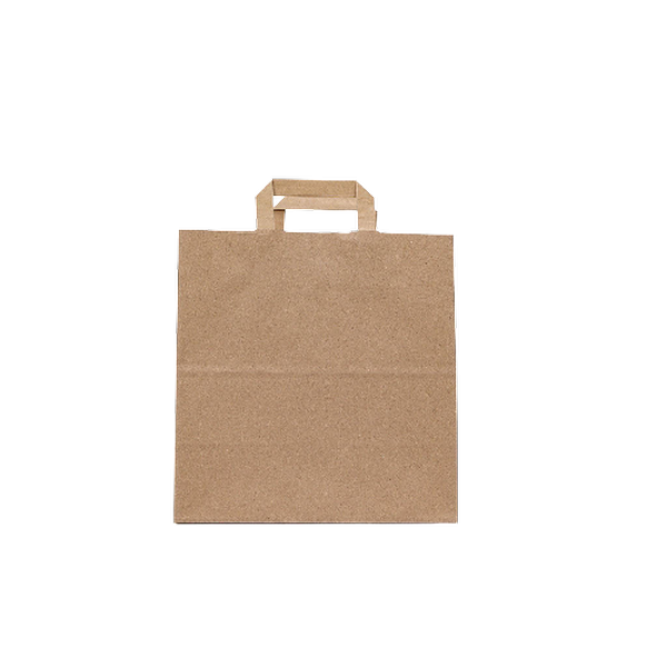 Kraft Brown Paper Bag Flat Handle 26x10x36 cm 250 Pieces