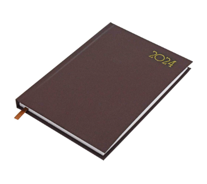 FIS Diary 2024 English (Saturday & Sunday Combined) A5, Chocolate - FSDI90E24CH