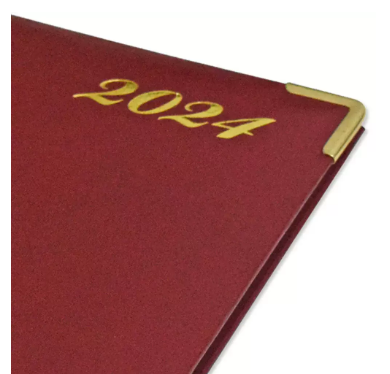FIS A5 Diary 2024 English (1-Week at a glance) Maroon - FSDI78E24MR