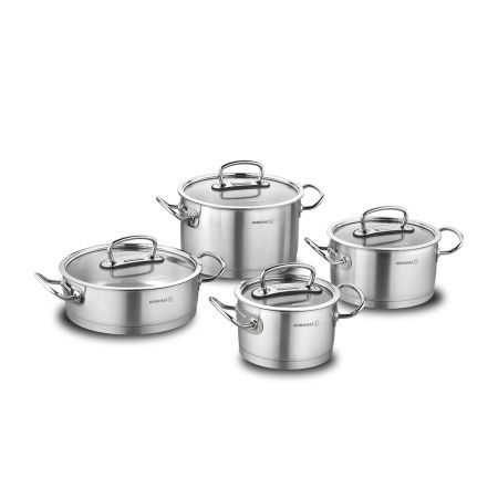 Korkmaz Proline 8Pc Cookware Set Inox - Stainless Steel - Silver