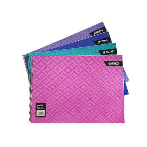 Maxi A3 Spiral Binding Sketch Book 20 Sheets Multicolour Single Piece