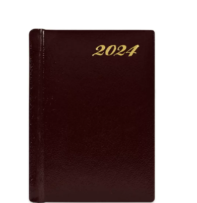 FIS Bonded Leather Pocket Diary 2024 (English) Hard Cover Burgundy - FSDI10EB24BU