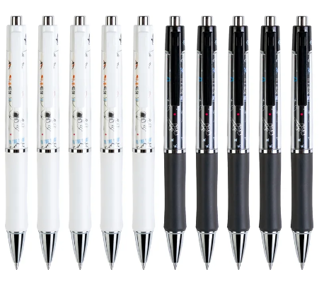 10Pcs/Box Deli A612 Aerospace Press Neutral Pen 0.5mm Gel Pens Black Ink Supplies School Office Stationery