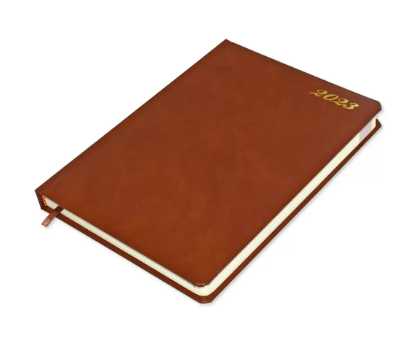 FIS Agenda Diary 2023 (English) Bonded Leather, 1-Side Padded, Brown - FSDI75EB23BR